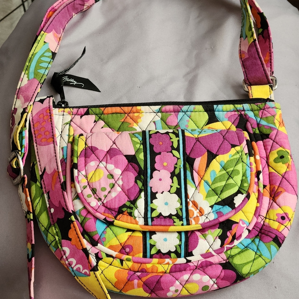 Vera Bradley Lizzy Crossbody Multicolor Floral Pattern Bag